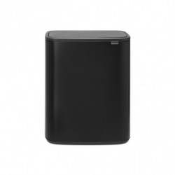 Кош за боклук Brabantia Bo Touch 1001274, 60 л, Плавно и безшумно отваряне, Голям отвор, Устойчив на отпечатъци, Черен/мат
