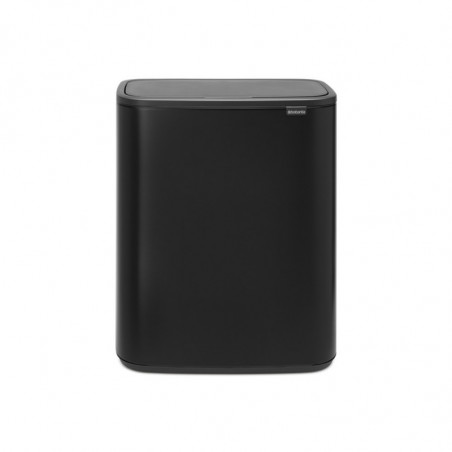 Кош за боклук Brabantia Bo Touch 1001274, 60 л, Плавно и безшумно отваряне, Голям отвор, Устойчив на отпечатъци, Черен/мат