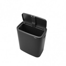 Кош за боклук Brabantia Bo Touch 1001274, 60 л, Плавно и безшумно отваряне, Голям отвор, Устойчив на отпечатъци, Черен/мат