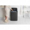 Кош за боклук Brabantia Bo Touch 1001274, 60 л, Плавно и безшумно отваряне, Голям отвор, Устойчив на отпечатъци, Черен/мат