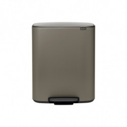 Кош за боклук Brabantia Bo Pedal 1003184, 60 л, Леко затваряне, Противоплъзгаща основа, Сив