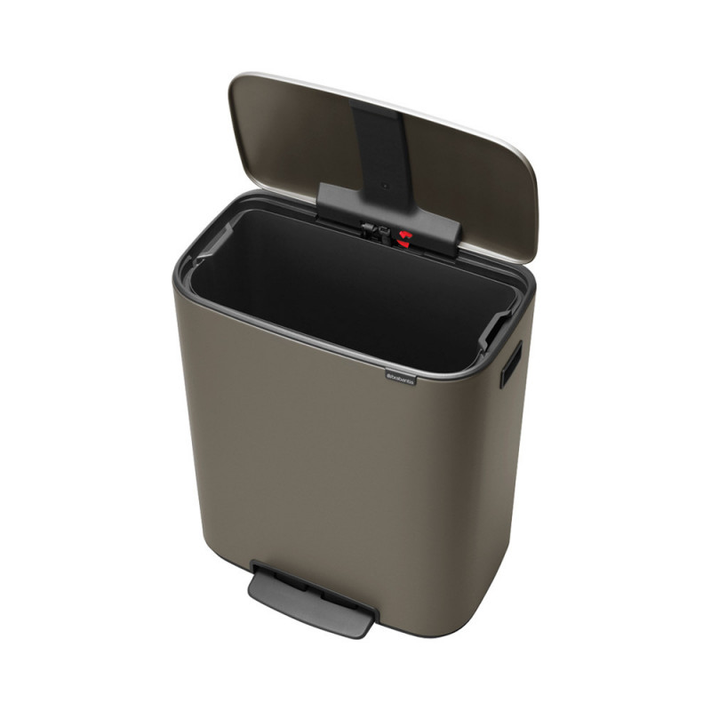 Кош за боклук Brabantia Bo Pedal 1003184, 60 л, Леко затваряне, Противоплъзгаща основа, Сив