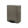 Кош за боклук Brabantia Bo Pedal 1003184, 60 л, Леко затваряне, Противоплъзгаща основа, Сив