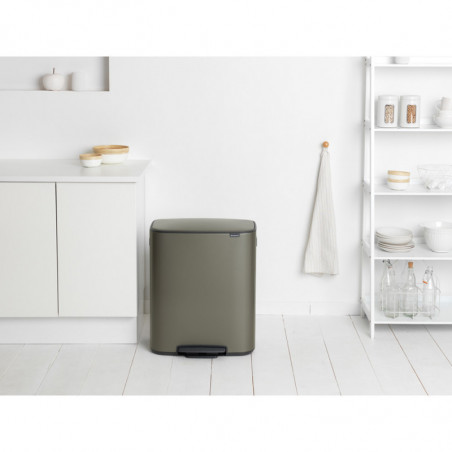 Кош за боклук Brabantia Bo Pedal 1003184, 60 л, Леко затваряне, Противоплъзгаща основа, Сив