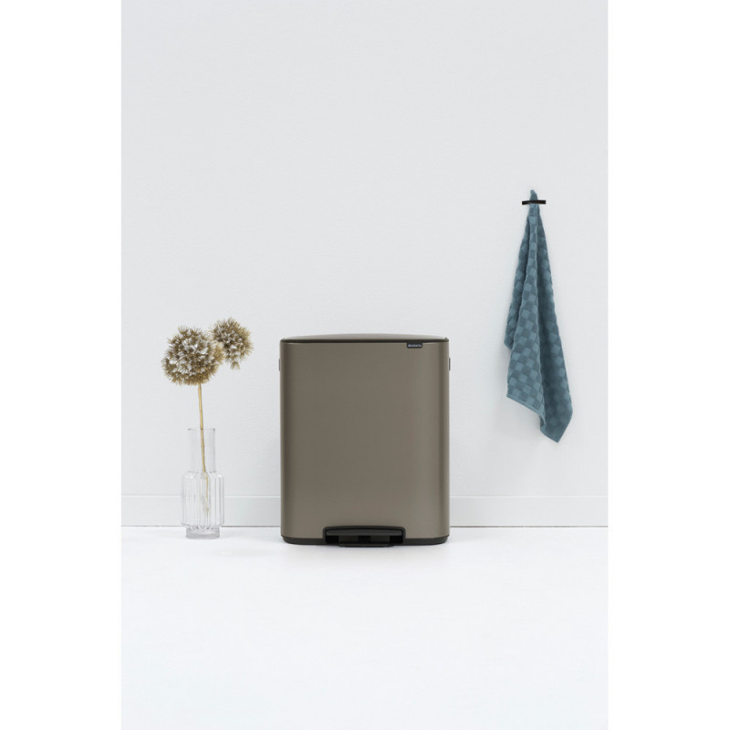 Кош за боклук Brabantia Bo Pedal 1003184, 60 л, Леко затваряне, Противоплъзгаща основа, Сив