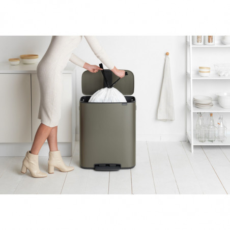 Кош за боклук Brabantia Bo Pedal 1003184, 60 л, Леко затваряне, Противоплъзгаща основа, Сив