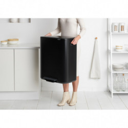 Кош за боклук Brabantia Bo Pedal 1003185, 60 л, Леко затваряне, Противоплъзгаща основа, Черен