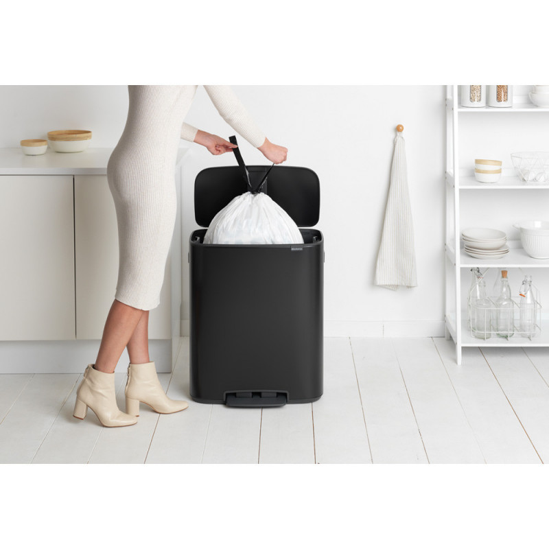 Кош за боклук Brabantia Bo Pedal 1003185, 60 л, Леко затваряне, Противоплъзгаща основа, Черен