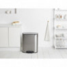Кош за боклук Brabantia Bo Pedal 1003186, 60 л, Леко затваряне, Противоплъзгаща основа, Устойчив на пръстови отпечатъци, Инокс/Мат