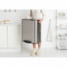 Кош за боклук Brabantia Bo Pedal 1003186, 60 л, Леко затваряне, Противоплъзгаща основа, Устойчив на пръстови отпечатъци, Инокс/Мат