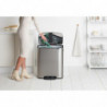 Кош за боклук Brabantia Bo Pedal 1003186, 60 л, Леко затваряне, Противоплъзгаща основа, Устойчив на пръстови отпечатъци, Инокс/Мат