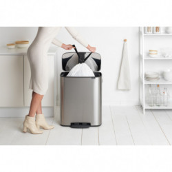 Кош за боклук Brabantia Bo Pedal 1003186, 60 л, Леко затваряне, Противоплъзгаща основа, Устойчив на пръстови отпечатъци, Инокс/Мат
