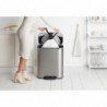 Кош за боклук Brabantia Bo Pedal 1003186, 60 л, Леко затваряне, Противоплъзгаща основа, Устойчив на пръстови отпечатъци, Инокс/Мат