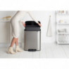 Кош за боклук Brabantia Bo Pedal 1003186, 60 л, Леко затваряне, Противоплъзгаща основа, Устойчив на пръстови отпечатъци, Инокс/Мат