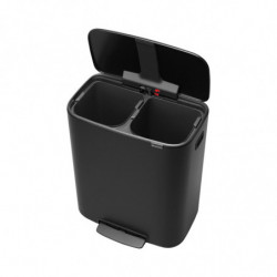 Кош за боклук Brabantia Bo Pedal 1003191, 2x30 л, Плавно затваряне, Противоплъзгаща основа, Черен