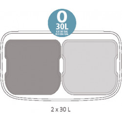 Кош за боклук Brabantia Bo Pedal 1003191, 2x30 л, Плавно затваряне, Противоплъзгаща основа, Черен