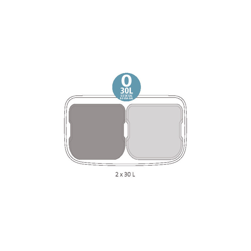 Кош за боклук Brabantia Bo Pedal 1003191, 2x30 л, Плавно затваряне, Противоплъзгаща основа, Черен