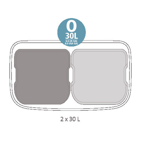 Кош за боклук Brabantia Bo Pedal 1003191, 2x30 л, Плавно затваряне, Противоплъзгаща основа, Черен