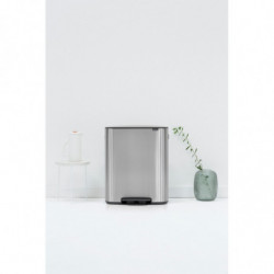 Кош за боклук Brabantia Bo Pedal 1003192, 2x30 л, Плавно затваряне, Противоплъзгаща основа, Устойчив на пръстови отпечатъци, Инокс/мат