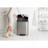 Кош за боклук Brabantia Bo Pedal 1003192, 2x30 л, Плавно затваряне, Противоплъзгаща основа, Устойчив на пръстови отпечатъци, Инокс/мат