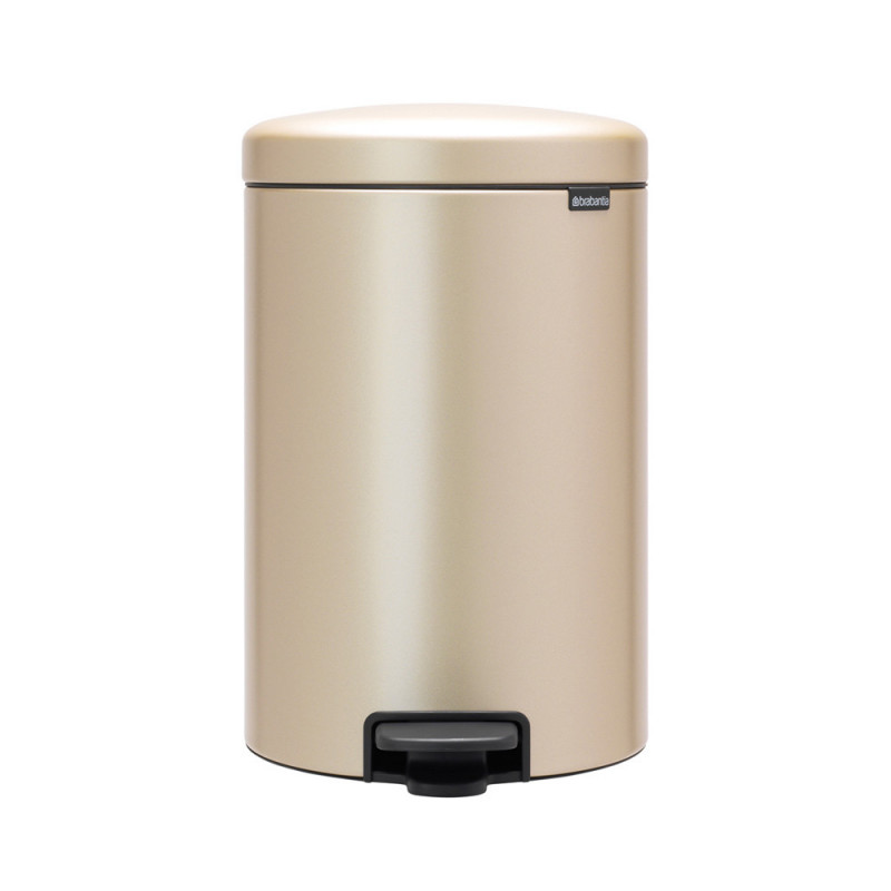 Кош за боклук с педал Brabantia NewIcon 1003205, 20 л, Плавно затваряне, Противоплъзгаща основа, Златен металик