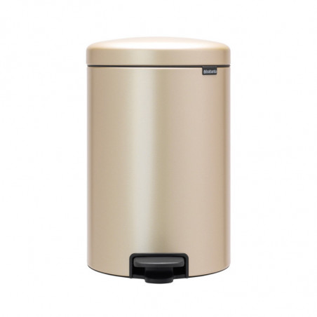 Кош за боклук с педал Brabantia NewIcon 1003205, 20 л, Плавно затваряне, Противоплъзгаща основа, Златен металик