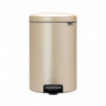 Кош за боклук с педал Brabantia NewIcon 1003205, 20 л, Плавно затваряне, Противоплъзгаща основа, Златен металик