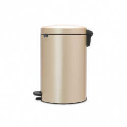 Кош за боклук с педал Brabantia NewIcon 1003205, 20 л, Плавно затваряне, Противоплъзгаща основа, Златен металик