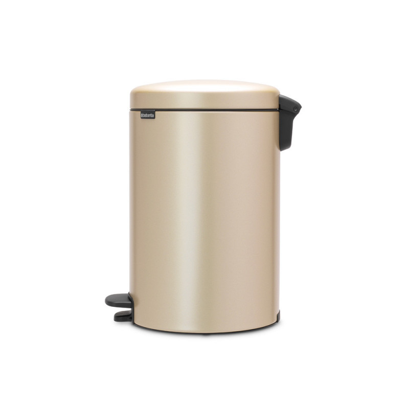 Кош за боклук с педал Brabantia NewIcon 1003205, 20 л, Плавно затваряне, Противоплъзгаща основа, Златен металик