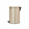 Кош за боклук с педал Brabantia NewIcon 1003205, 20 л, Плавно затваряне, Противоплъзгаща основа, Златен металик
