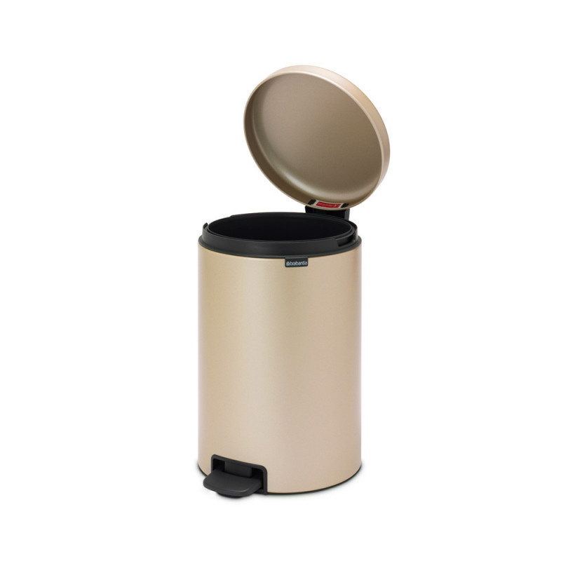 Кош за боклук с педал Brabantia NewIcon 1003205, 20 л, Плавно затваряне, Противоплъзгаща основа, Златен металик