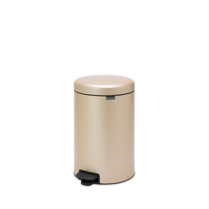 Кош за боклук с педал Brabantia NewIcon 1003205, 20 л, Плавно затваряне, Противоплъзгаща основа, Златен металик