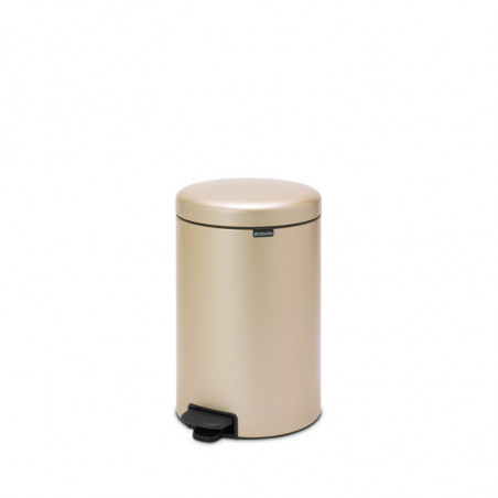 Кош за боклук с педал Brabantia NewIcon 1003205, 20 л, Плавно затваряне, Противоплъзгаща основа, Златен металик