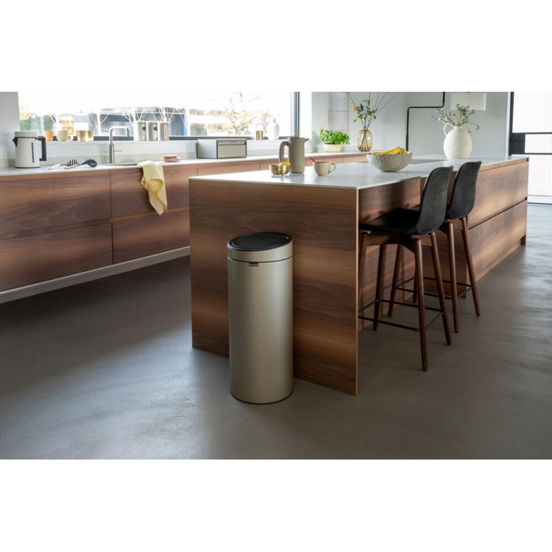 Кош за боклук Brabantia Touch Bin New 1003221, 30 л, Безшумно и плавно затваряне, Златен металик