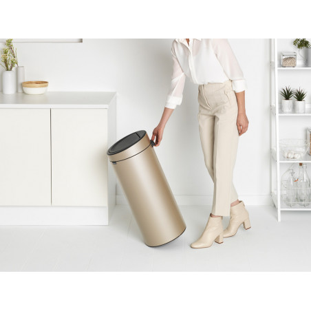 Кош за боклук Brabantia Touch Bin New 1003221, 30 л, Безшумно и плавно затваряне, Златен металик