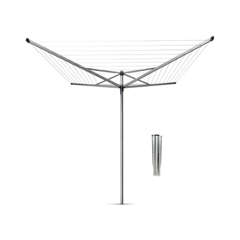 Външен простор Brabantia TopSpinner 1003461, 50 м, Метален шиш за вкопаване, Резистентен на корозия, Инокс