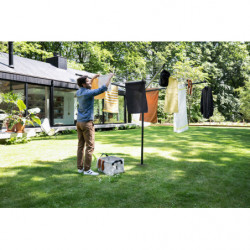 Външен простор Brabantia Lift-O-Matic 1003464, 50 м, Регулируема височина, Метален шиш за вкопаване, Резистентен на корозия, Черен