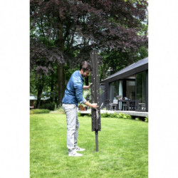 Външен простор Brabantia Lift-O-Matic 1003467, 50 м, Регулируема височина, Метален шиш за вкопаване, Калъф, Торба с щипки, Резистентен на корозия, Черен