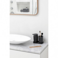 Комплект аксесоари за баня Brabantia ReNew 1003491, 3 части, 250 мл, Устойчиви на корозия, Тъмносив