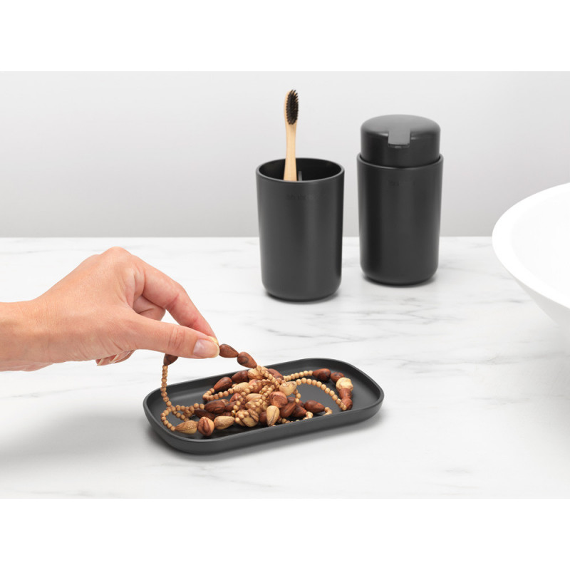 Комплект аксесоари за баня Brabantia ReNew 1003491, 3 части, 250 мл, Устойчиви на корозия, Тъмносив