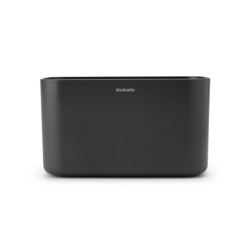 Кутия за аксесоари за баня Brabantia ReNew 1003493, Устойчива на корозия, Вътрешен разделител, Противоплъзгаща основа, Тъмносив