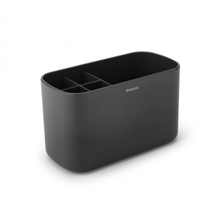 Кутия за аксесоари за баня Brabantia ReNew 1003493, Устойчива на корозия, Вътрешен разделител, Противоплъзгаща основа, Тъмносив