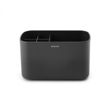Кутия за аксесоари за баня Brabantia ReNew 1003493, Устойчива на корозия, Вътрешен разделител, Противоплъзгаща основа, Тъмносив
