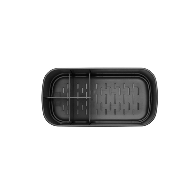 Кутия за аксесоари за баня Brabantia ReNew 1003493, Устойчива на корозия, Вътрешен разделител, Противоплъзгаща основа, Тъмносив