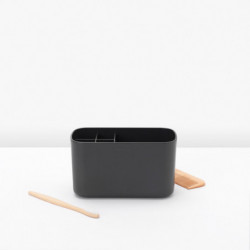 Кутия за аксесоари за баня Brabantia ReNew 1003493, Устойчива на корозия, Вътрешен разделител, Противоплъзгаща основа, Тъмносив