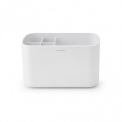 Кутия за аксесоари за баня Brabantia ReNew 1003494, Устойчива на корозия, Вътрешен разделител, Противоплъзгаща основа, Бял