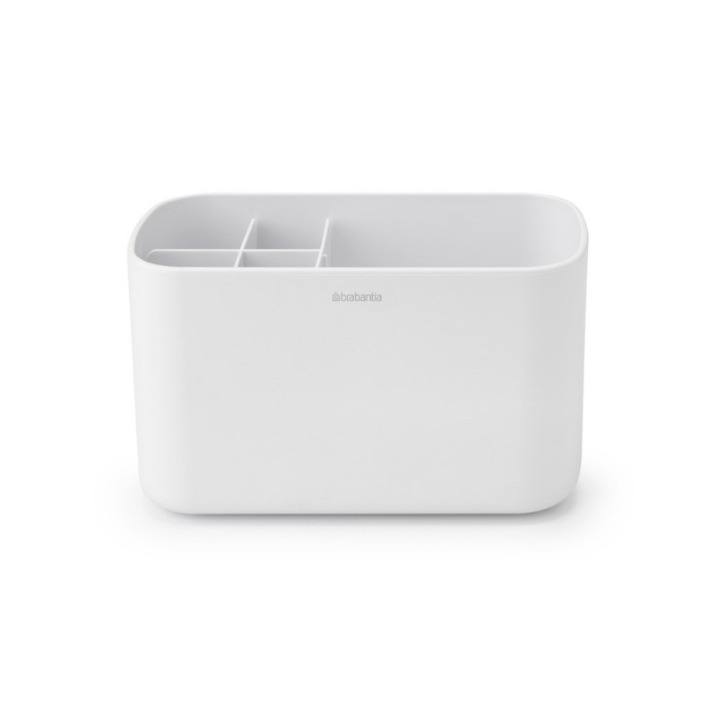 Кутия за аксесоари за баня Brabantia ReNew 1003494, Устойчива на корозия, Вътрешен разделител, Противоплъзгаща основа, Бял