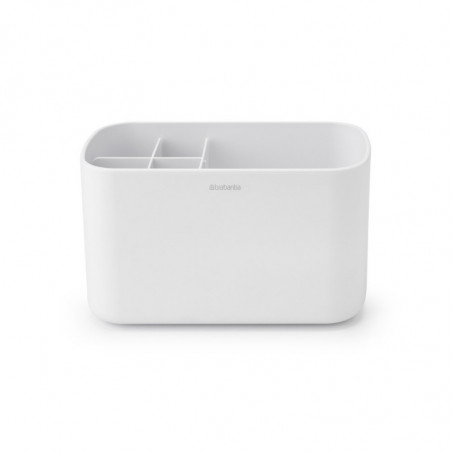 Кутия за аксесоари за баня Brabantia ReNew 1003494, Устойчива на корозия, Вътрешен разделител, Противоплъзгаща основа, Бял
