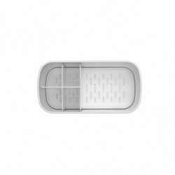Кутия за аксесоари за баня Brabantia ReNew 1003494, Устойчива на корозия, Вътрешен разделител, Противоплъзгаща основа, Бял