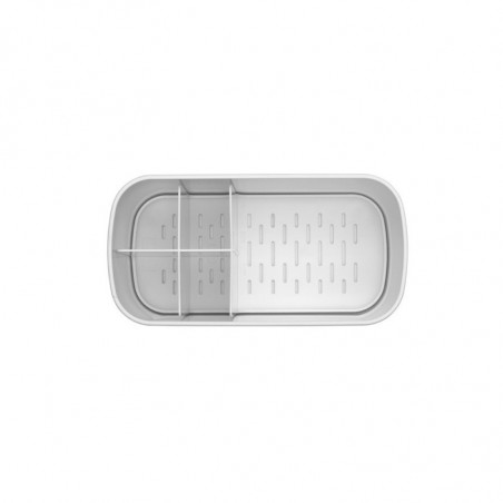 Кутия за аксесоари за баня Brabantia ReNew 1003494, Устойчива на корозия, Вътрешен разделител, Противоплъзгаща основа, Бял